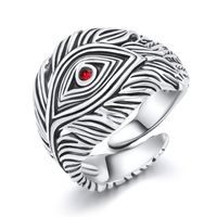 Retro Feather Geometric Alloy Open Ring main image 4
