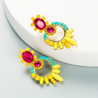 Fashion Geometric Acrylic Color Flower Earrings main image 3