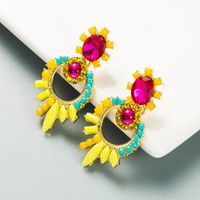 Fashion Geometric Acrylic Color Flower Earrings main image 4