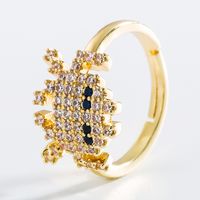 Fashion Brass Gold-plated Micro-inlaid Zircon Geometric Ring main image 3
