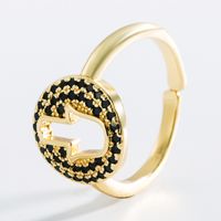 Fashion Brass Gold-plated Micro-inlaid Zircon Geometric Ring main image 5