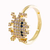Fashion Brass Gold-plated Micro-inlaid Zircon Geometric Ring main image 6