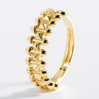 European And American Fashion Net Red Geometric Love Bear Dripping Open Ring Female Brass Gold-plated Personality Hip-hop Ring main image 4