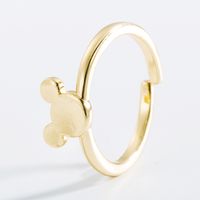 European And American Fashion Net Red Geometric Love Bear Dripping Open Ring Female Brass Gold-plated Personality Hip-hop Ring main image 5