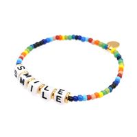 Bohemian Style Rainbow Rice Beads Smile Letters Beaded Small Bracelet main image 6