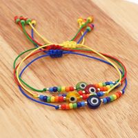 Bohemian Style Glass Beads Eyes Hand-woven Colorful Enamel Bracelet main image 5