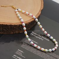Baroque Ethnic Pearl Stained Glass Bead Necklace Wholesale main image 1