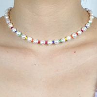 Baroque Ethnic Pearl Stained Glass Bead Necklace Wholesale main image 3