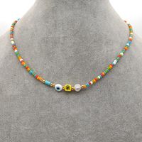 Bohemian Stained Glass Eye Beads Freshwater Pearl Necklace main image 4