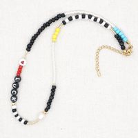 Ethnic Style Black And White Rice Beads Pearl Letter Hand-woven Necklace main image 5