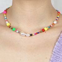 Ethnic Style Natural Freshwater Pearl Stained Glass Rice Beads Necklace main image 3