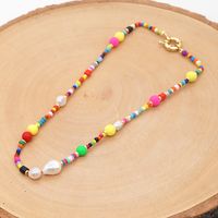 Ethnic Style Natural Freshwater Pearl Stained Glass Rice Beads Necklace main image 4