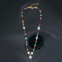 Collier De Perles D&#39;eau Douce En Perles De Verre De Couleur Mode En Gros main image 3