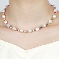 Collier De Perles Arc-en-ciel De Perles D&#39;eau Douce Bohème À La Mode main image 3