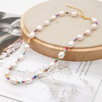 Fashion Bohemian Freshwater Pearl Rainbow Bead Necklace main image 4