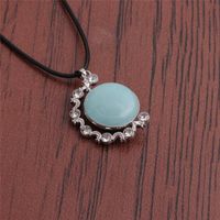 Fashion Simple Inlaid Diamond Crystal Stone Pendant Necklace sku image 2