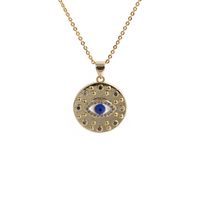 Fashion Devil's Eye Heart Pendant Copper Micro-inlaid Zircon Necklace sku image 2