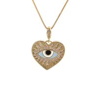 Fashion Heart-shaped Devil Eyes Zircon Pendant Necklace sku image 8