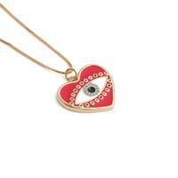 Fashion Heart-shaped Devil Eyes Zircon Pendant Necklace sku image 4