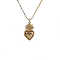 Fashion Heart-shaped Devil Eyes Zircon Pendant Necklace sku image 1