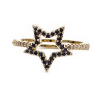 Simple Opening Copper Micro-inlaid Zircon Stars Ring sku image 3
