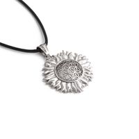 Fashion Simple Sun Flower Pendant Stainless Steel Necklace sku image 1