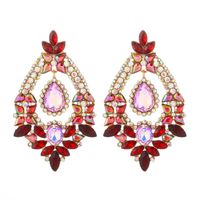 Fashion Color Diamond Alloy Geometric Earrings sku image 1