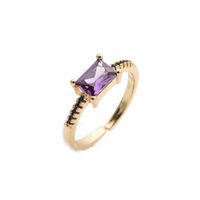 Retro Amethyst Citrine Geometric Ring sku image 3