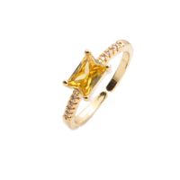 Retro Amethyst Citrine Geometric Ring sku image 4