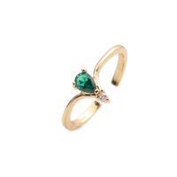 Fashion Emerald Gem Diamond Ring sku image 1