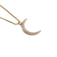 Fashion Simple Moon Star Pendant Gold Micro-inlaid Zircon Necklace sku image 7