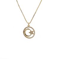 Fashion Simple Moon Star Pendant Gold Micro-inlaid Zircon Necklace sku image 4
