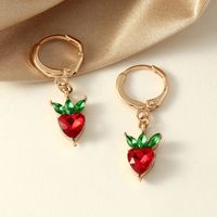 Korean Style Diamond-studded Grape Fruit Earrings sku image 2