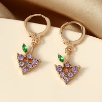 Korean Style Diamond-studded Grape Fruit Earrings sku image 4