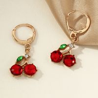 Korean Style Diamond-studded Grape Fruit Earrings sku image 3