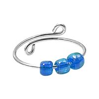 New Multicolor Bead Rotatable Metal Ring Wholesale sku image 2