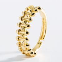 European And American Fashion Net Red Geometric Love Bear Dripping Open Ring Female Brass Gold-plated Personality Hip-hop Ring sku image 2