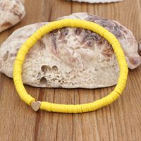 Bohemian Style Color Elastic Rope Heart Bracelet sku image 1