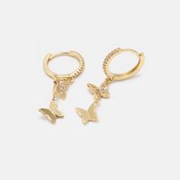 Fashion Long Zircon Butterfly Tassel Earrings Wholesale main image 3