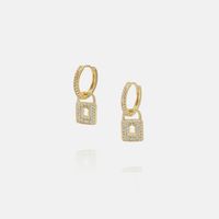 Fashion Popular Gold-plated Zircon Small Lock Earrings main image 1