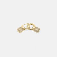 Fashion Popular Gold-plated Zircon Small Lock Earrings main image 3