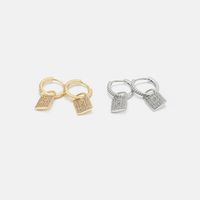 Fashion Popular Gold-plated Zircon Small Lock Earrings main image 6
