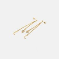 Boucles D&#39;oreilles Lune Étoile Zircon Gland De Mode En Gros main image 5