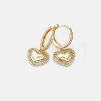 Fashion New Heart-shaped Zircon Earrings Wholesale main image 3
