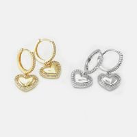 Fashion New Heart-shaped Zircon Earrings Wholesale main image 6
