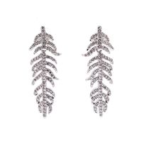 Fashion Zircon Gold-plated Leaf Earrings Wholesale main image 4