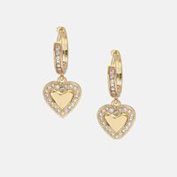 Fashion Heart-shaped Pendant Copper Necklace Earrings Set main image 5