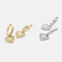 Fashion Heart-shaped Pendant Copper Necklace Earrings Set main image 6