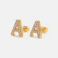Fashion Diamond Diy Letter Earrings Wholesale main image 3