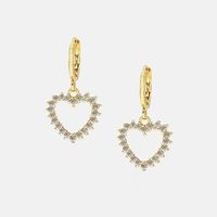 Fashion Gold-plated Zircon Heart-shaped Earrings main image 2